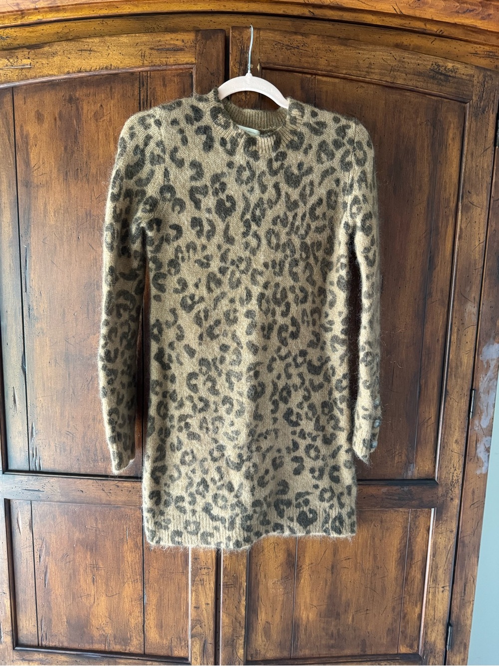 Sezane Fanie Sweater Dress Leopard XS - Picture 5 of 7